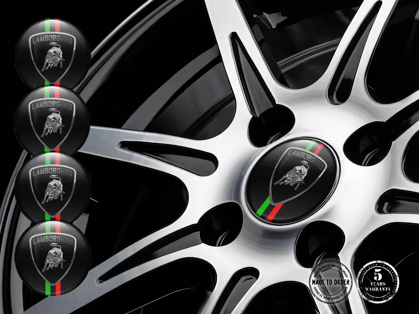 Lamborghini Pegatinas de Rueda Estilo Emblemas de Cúpula Premium